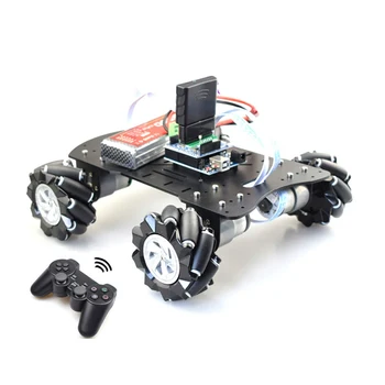 Handle Remote Control Smart Mecanum Wheel Robot Car Omni-Directional for Arduinoo with 12V Encoder Motor DIY Project STEM 50mm double roller layers plastic omini track bearing conveyor transfer line robot omni directional skate wheel