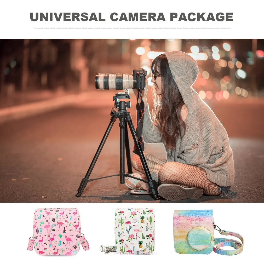 PU Leather Instax Camera Case Bag for Fujifilm Instax Mini 7s 7c Instant Camera Polaroid Camera Protective Case