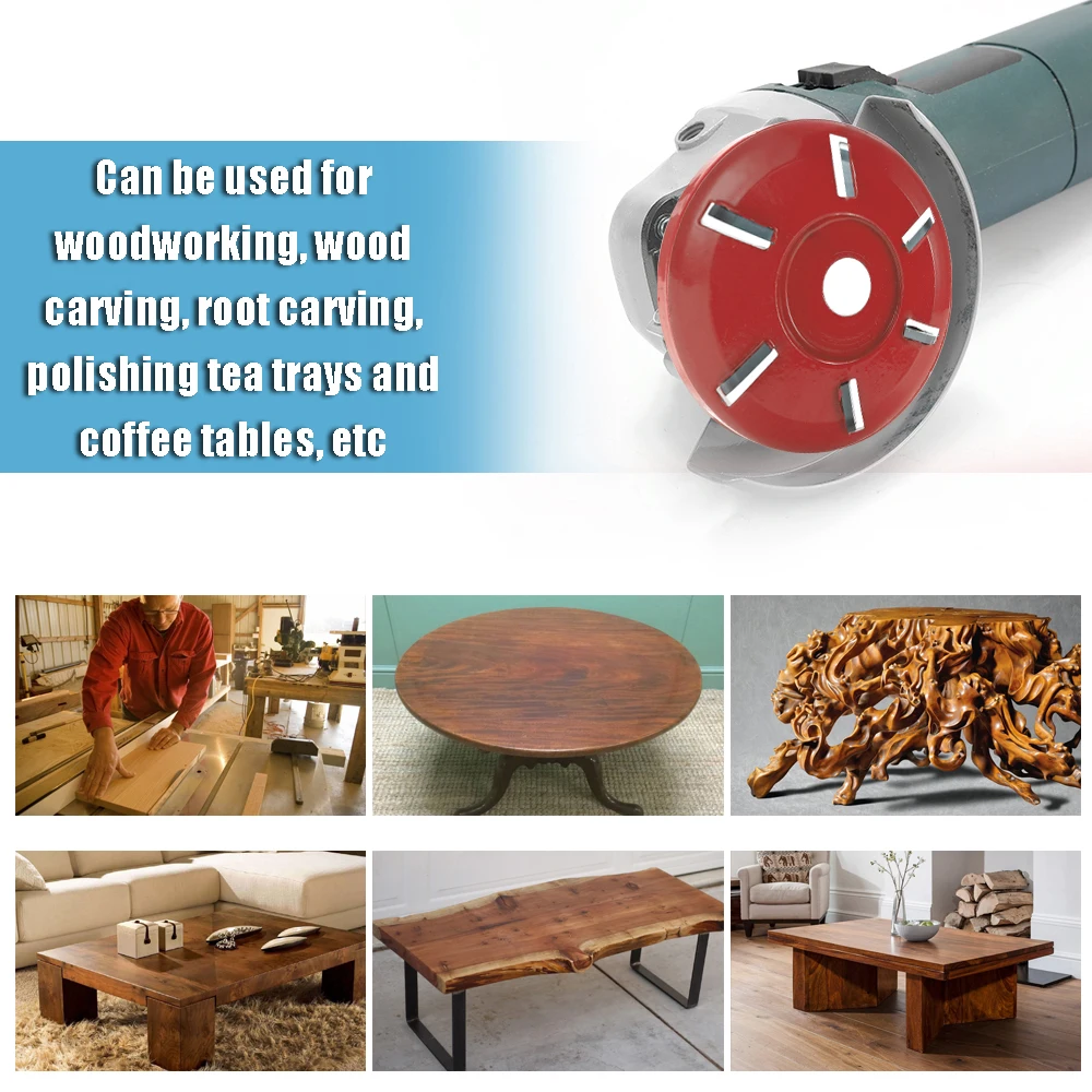 

Hot New Six-tooth Power Wood Carving Disc Tool Milling Cutter for 16mm Aperture Angle Grinder