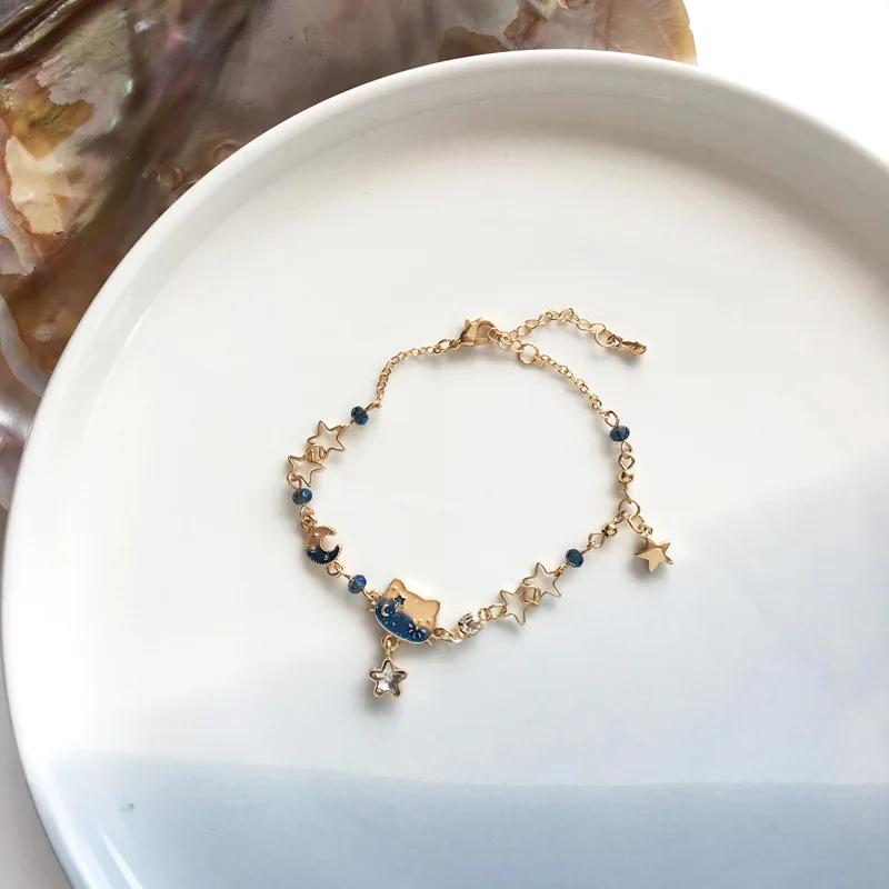 

GIRL'S Beautiful Cat Bracelets Creative Ladies' Lasting Appeal Cute Star Moon Gradient Color Bracelets Women's Jewelry