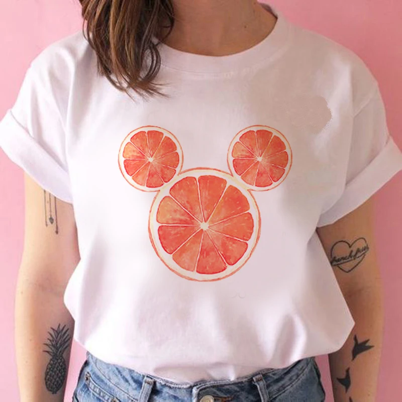 Fashion Women T Shirt Harajuku Cartoon Mickey's head Tshirt 90s Painting Ulzzang Casual Tops Tees T-shirt Female Clothes