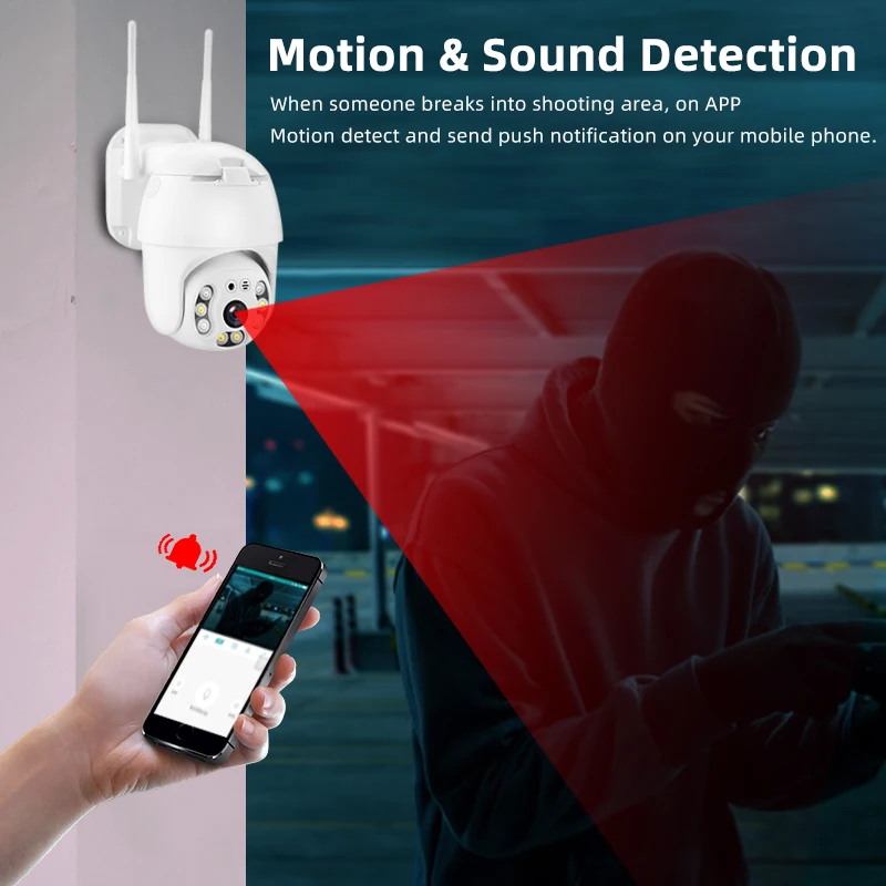 Ip-камера 1080P PTZ, наружная, скоростная, купольная, беспроводная, Wi-Fi камера безопасности с поворотом, 4-кратным зумом, Авто трек, круиз