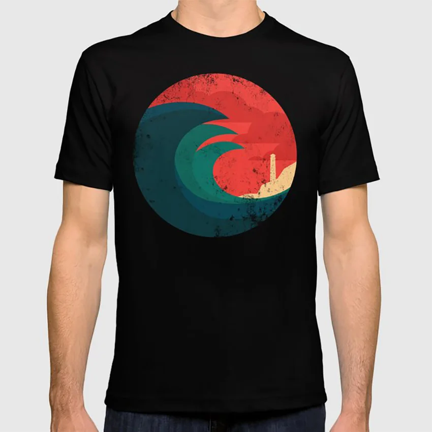 The wild ocean T shirt minimalism cubism nature vintage ocean geometric lighthouse surf beach sea