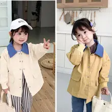 Новое поступление, пальто для мальчиков и девочек Весенняя модная детская куртка с длинными рукавами 1-6 лет, PP606