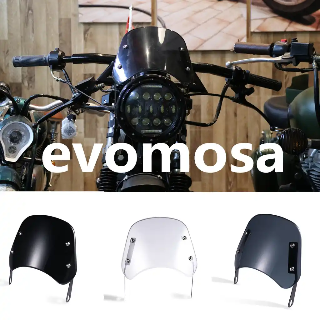 5 7 インチオートバイレトロカフェレーサーヘッドライトフロントガラス楽器バイザーハンドグリップフィットホンダ用ヤマハ Xjr 1300 スズキ Gsx 1400 王室 フロントガラス ウィンドディフレクター Aliexpress