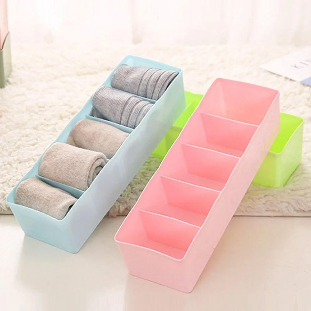 Plastic Desktop Organizer Universal Socks Storage Case Bra Ties Sorting Box Portable Underwear Organizer Home Accessories