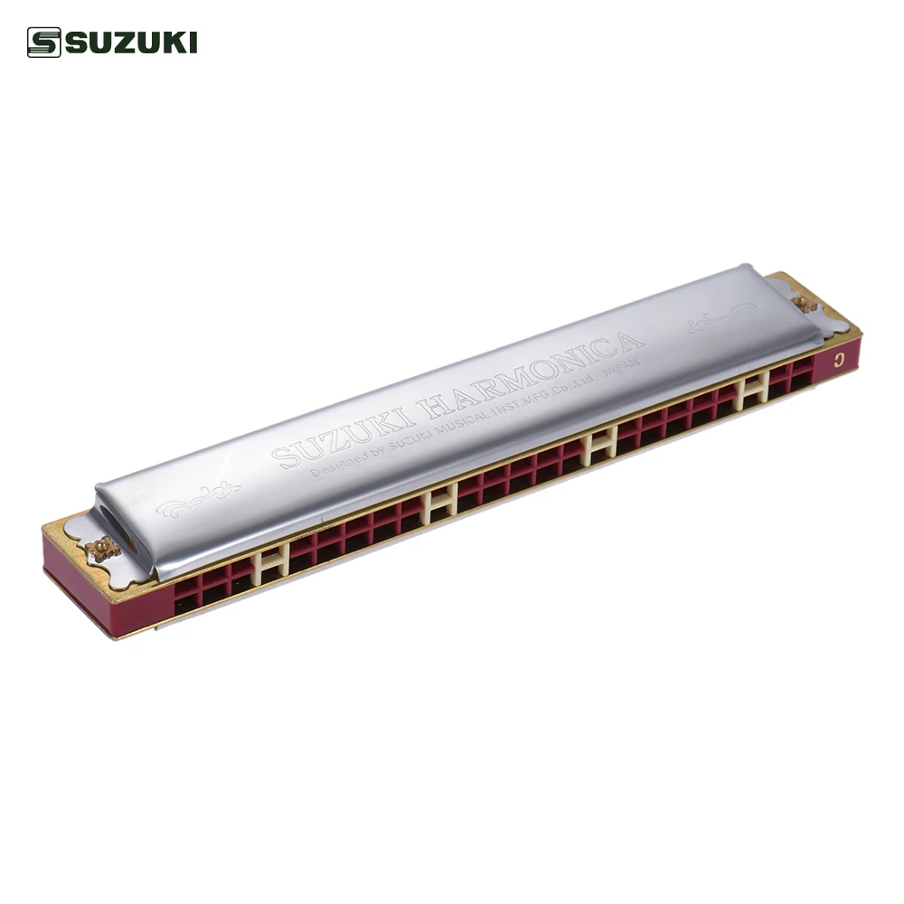 

Suzuki Study-24 24 Holes Harmonica Tremolo Key of C with Cleaning Cloth Box Musical Instrument for Beginner Student