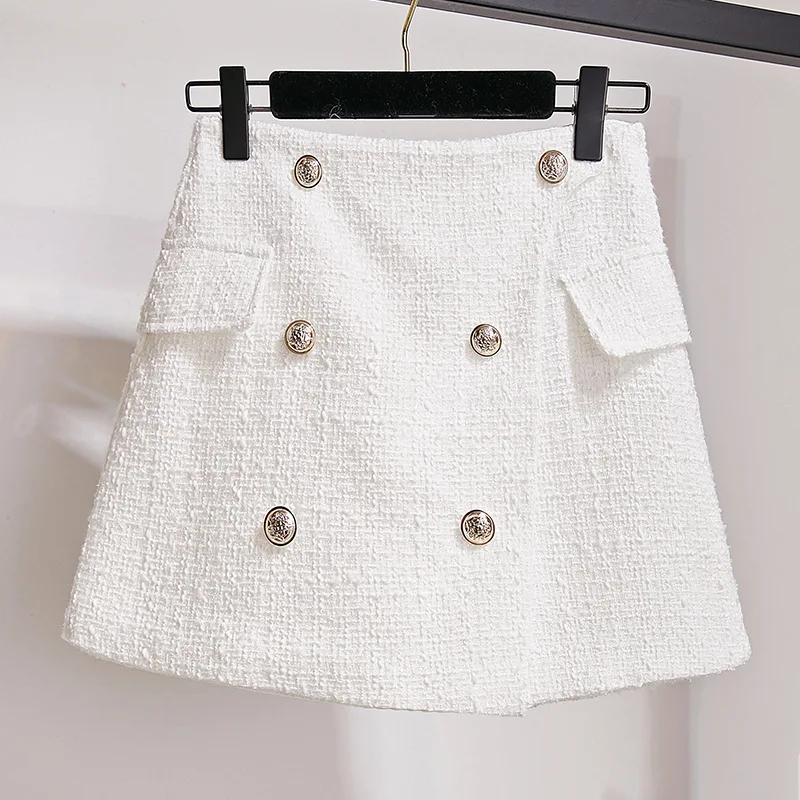 White skirt Женский комплект из 2 предметов, осенняя зимняя одежда, Женский вязаный свитер, корейский элегантный офисный Женский комплект с юбкой, комплект из двух предметов - Цвет: White skirt