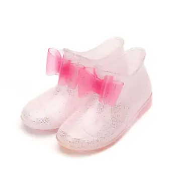 

Fashion New Transparent Rain Bow Boots PVC Rainboots Baby Water Shoes Rainshoes for Kids Baby Girl Boots