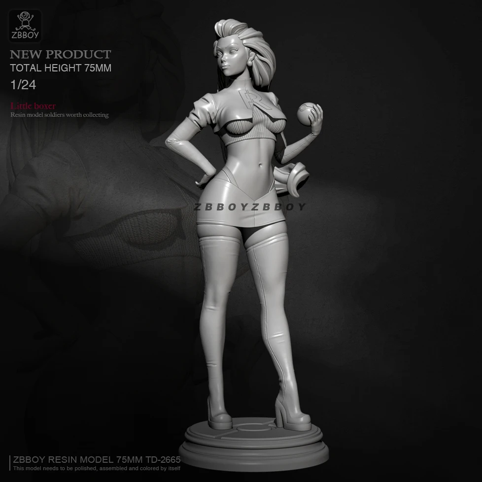

H75mm 1/24 Смола Модель наборы рисунок красоты бесцветный и самодельный TD-2665