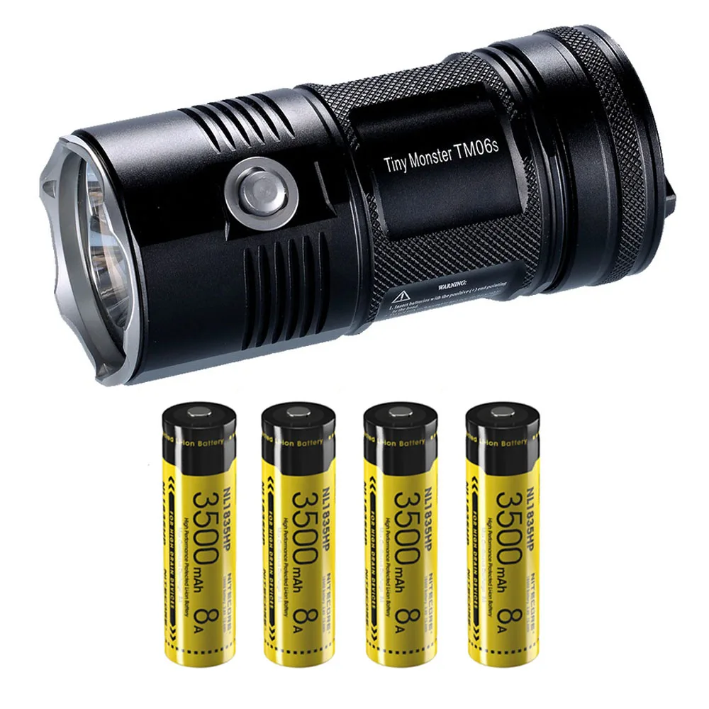 NITECORE TM06S портативный фонарик 4 × CREE XM-L2 U3 светодиоды Макс 4000 складной фонарик луч бросок 359 м уличный фонарик для поиска спасательных - Испускаемый цвет: TM06S 3500mAh 8A