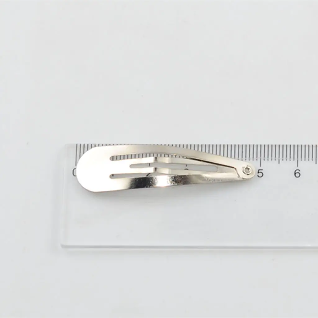 50pcs 5cm Silver Metal Snap Prong Hair Clip For Baby Girl Hair Bow DIY Craft
