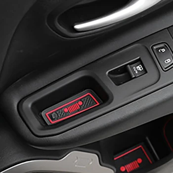 

Door Mats Gate Slot Mat Cup Pads Red 16Pcs for Jeep Renegade 2016 2017