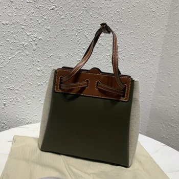 

2020 New Style Lazo Mini Accordion Edge Combination of Three Color Genuine Leather Carrying Shoulder Bag