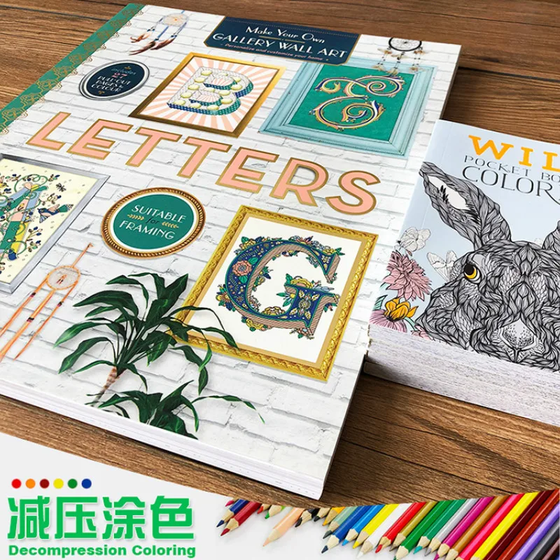 Цветы животные цветные карандаши граффити наклейки книги для картин дети учатся