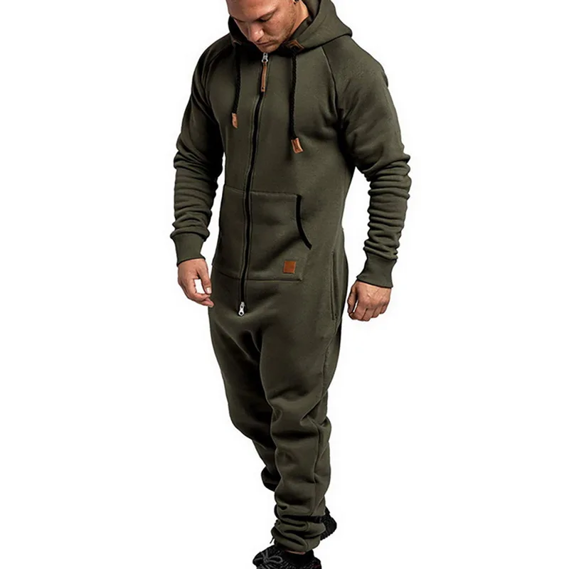 Pure Color Splicing Men's Jumpsuit Men's Overalls Hoodies Zipper One Piece Playsuit Male Jumpsuits Streetwear Macacao Masculino Pure Color Splicing Men's Jumpsuit Men's Overalls Hoodies Zipper One Piece Playsuit Male Jumpsuits Streetwear Macacao Masculino