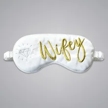 Перекрестная кайма поставки товаров белый с напечатанным рисунком вышитая маска для глаз на основе шелка настраиваемый искусственный шелк повязка для сна путешествия Prot