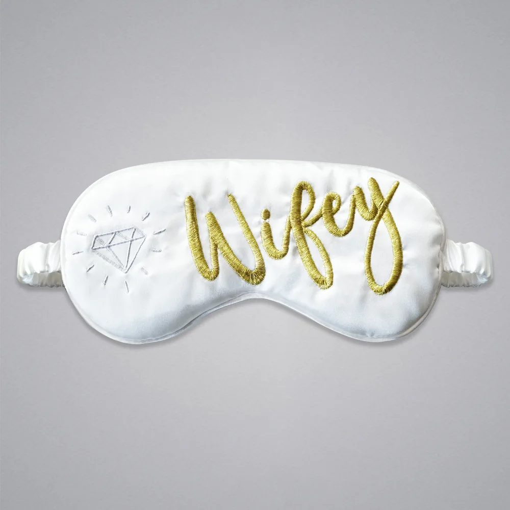 

Cross Border Supply of Goods White with Printed Pattern Embroidered Silk Eye Mask Customizable Faux Silk Sleep Shade Travel Prot