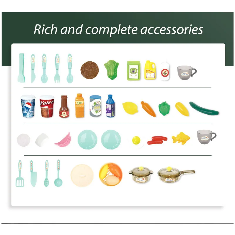  infant shining 40PCS Kids Kitchen Toys Set Children Cooking Toy Kitchen Pretend Play Simulation Kit - 4000414478107