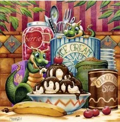 

YIXIAO Counted Cross Stitch Kit Cross stitch RS cotton with cross stitch Hae1431 dinosaurs - joy of the sundae