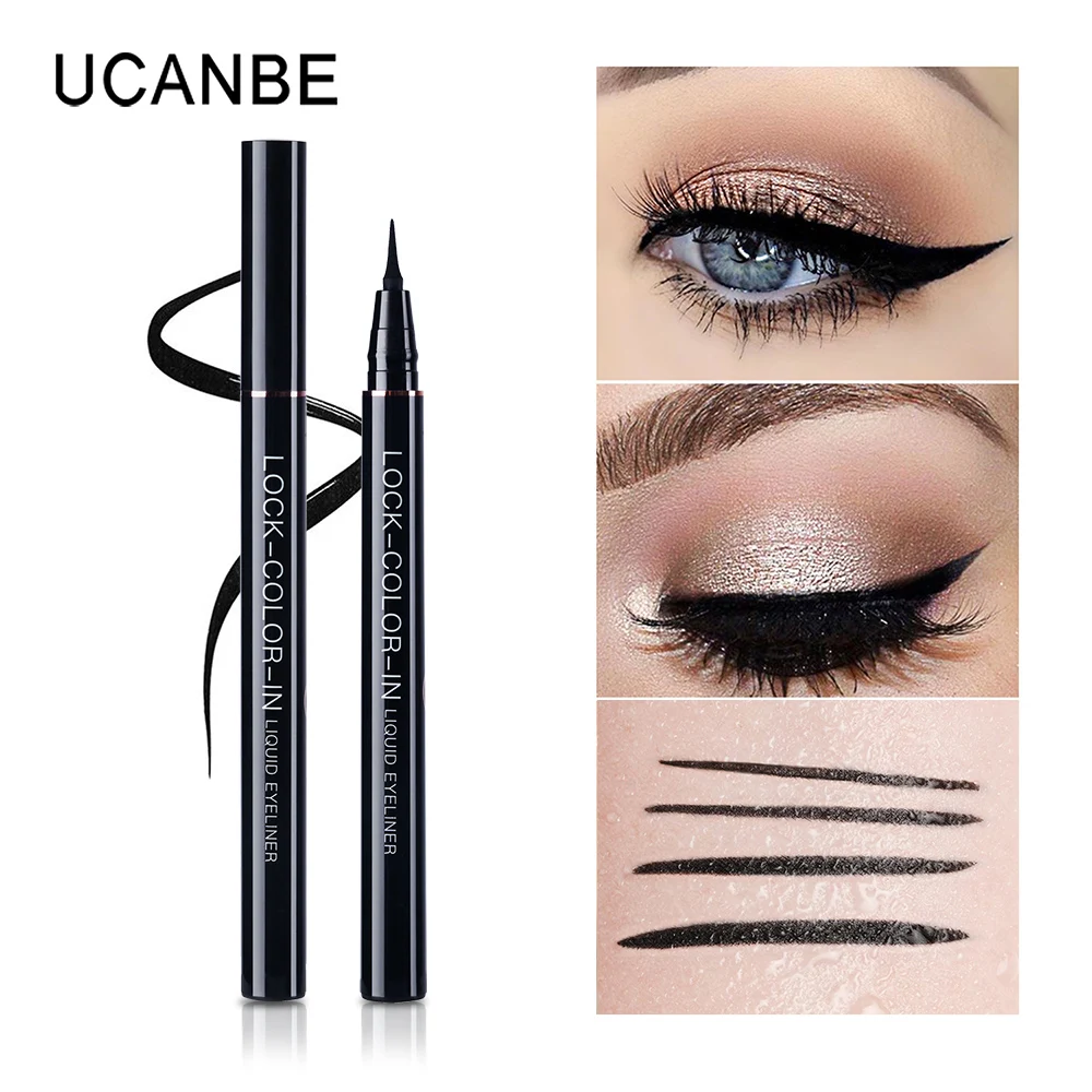 

UCANBE Brand Liquid Eyeliner Markeup Pencil Cool Black Ink Pigmented Waterproof Long-lasting Non-fading Eye Liner Pen Cosmetics