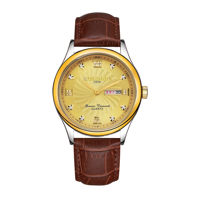 

Jinnuo When Top Grade Fashion Leather Strap Watch Double Calendar Waterproof Watch the Longines Master Collection Watch