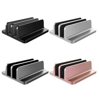 

Vertical Laptop Stand Bracket Aluminum Alloy Tablet Notebook Support Holder Adjustable Double Slots Desktop Tablet Support