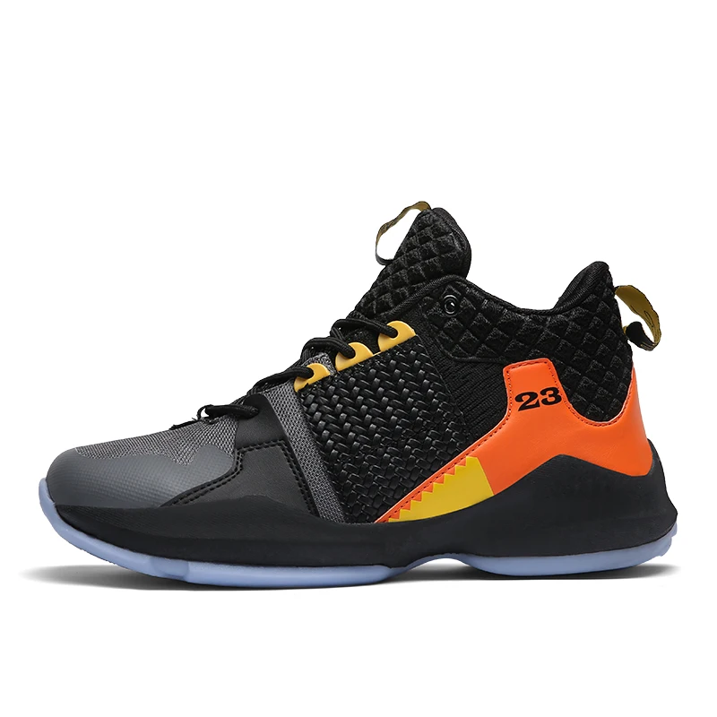 Осень Для мужчин с высоким берцем Jordan Баскетбольная обувь Для Мужчин's амортизацию свет баскетбольные кроссовки, с противоскользящим эффектом; уличная Спортивные Иордания обувь - Цвет: BL-orange