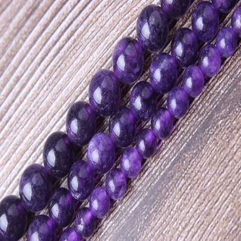 

Lan Li Fashion Jewelry Amethyst 6/8/10Loose Beads Round Bead Bracelet Necklace Suitable For Men And Women Diy Charm Amulet
