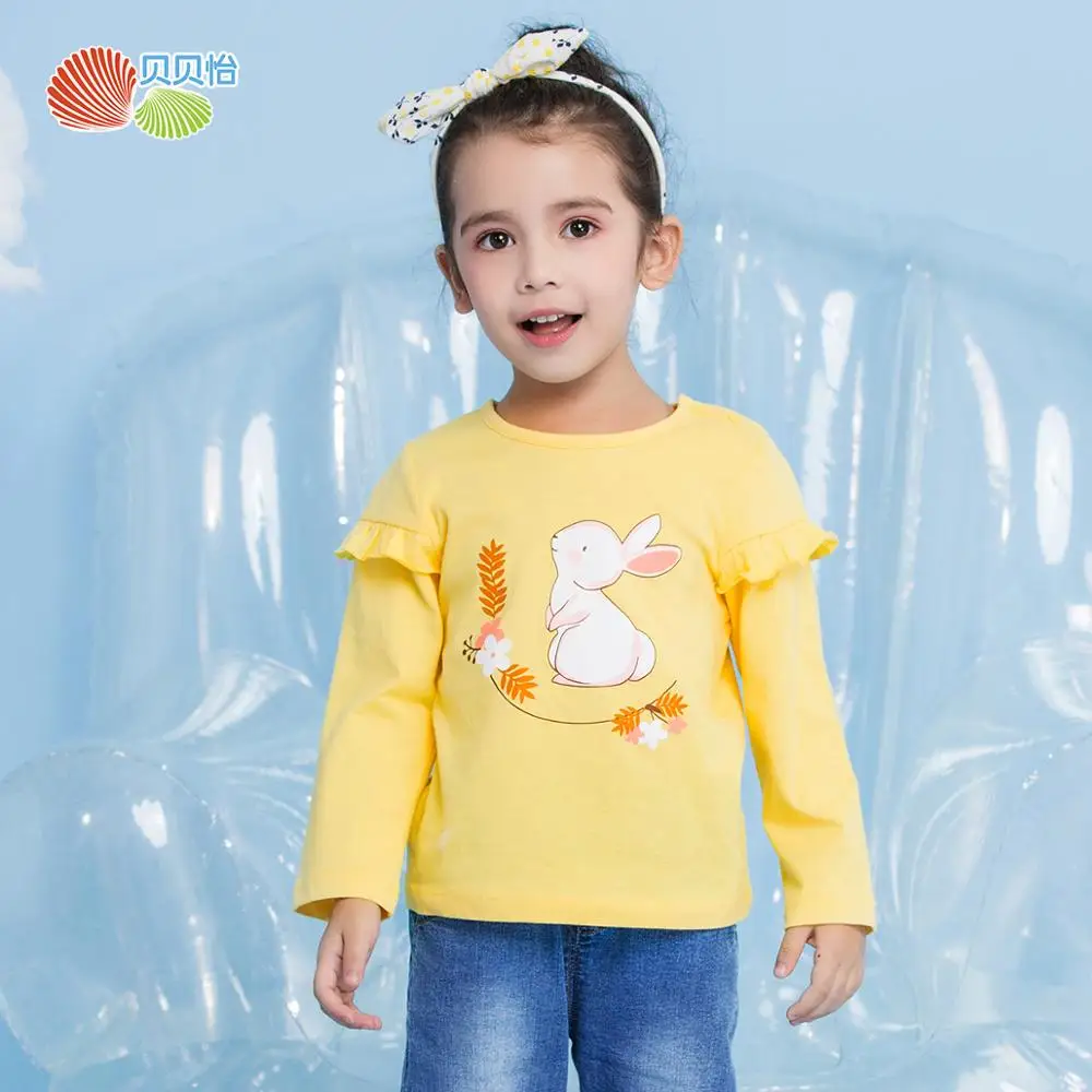 

Bornbay Cute Bunny Baby Girl Long Sleeve Top Cute Cartoon Cotton Comfortable Long Sleeve T-Shirt