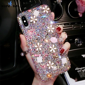 

Bling Crystal Diamond Flower Case For Samsung Galaxy A9 Pro A8 Plus A7 A5 A3 A6S A8S A2 Core A40 A10 A30S A50S A10E Flower Case