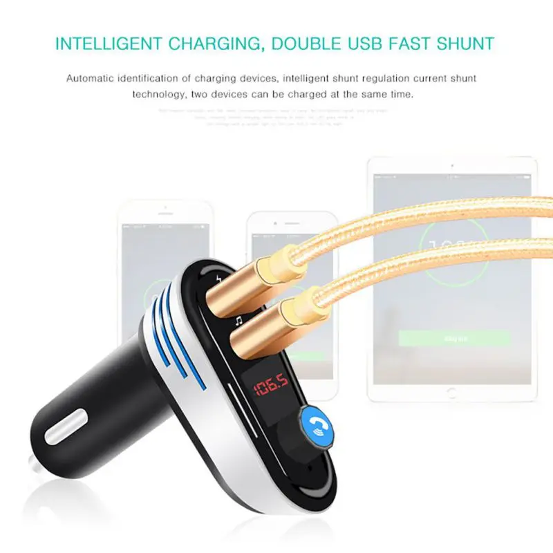 Balight, двойной USB, 5 В, 3.1A, автомобильное зарядное устройство, Bluetooth, Handsfree, автомобильный комплект, беспроводной Автомобильный MP3 аудио плеер, fm-передатчик