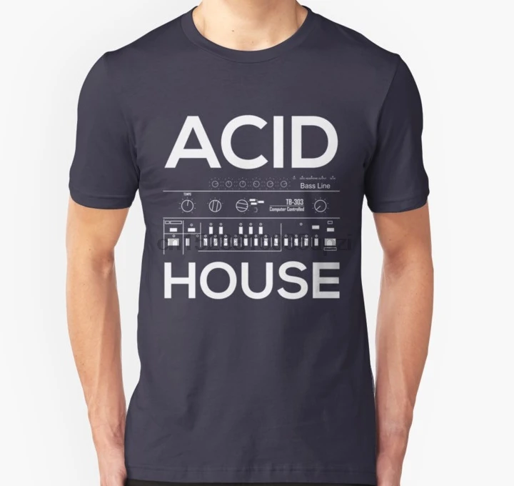 Men Short sleeve tshirt Acid House Retro Roland 303 Music Raver Synth Unisex T Shirt Women t-shirt | Мужская одежда
