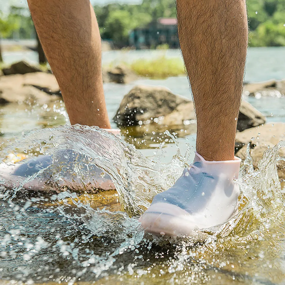 1 пара многоразовые латексные водонепроницаемые непромокаемые бахилы противоскользящие резиновые непромокаемые ботинки S/M/L дождевики для обуви