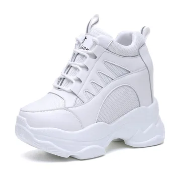 

New 2020 Women Casual Platform Shoes Fashion High Heels Shoes Woman Wedges Women Shoes Mesh Heigh Increasing Fashion Sneakers