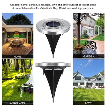

Ground Light Solar Powered Garden Landscape Lawn Lamp 8 LEDs Buried Light Outdoor Road Stairs Decking Light With Light Sensor