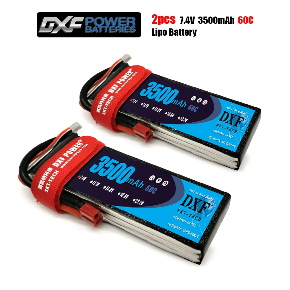 2 шт. DXF Хорошее качество RC Lipo батарея 2S 7 4 V 3300mah 60C Max 120C для самолета дрона