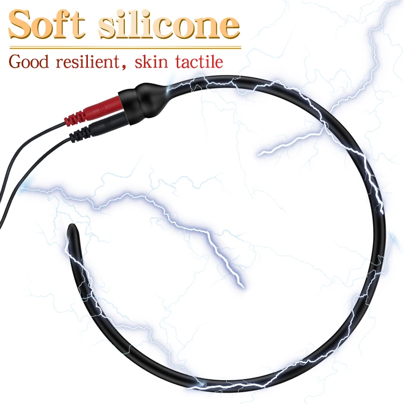 E-stim Urethral Catheter Electric Shock Penis Plug 380mm Urethral Stimulators for Male Masturbator Sound Prince Albert