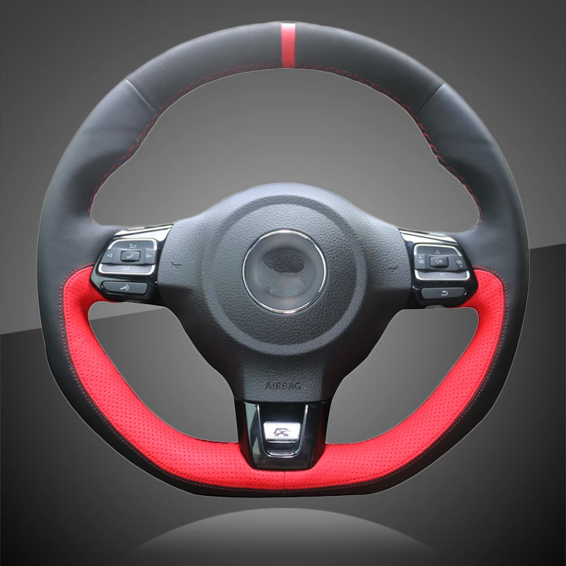 Auto Braid On The Steering Wheel Cover for Volkswagen VW Golf 6 (VI) GTI Polo (R-Line) Scirocco Tiguan Car Braiding | Автомобили и