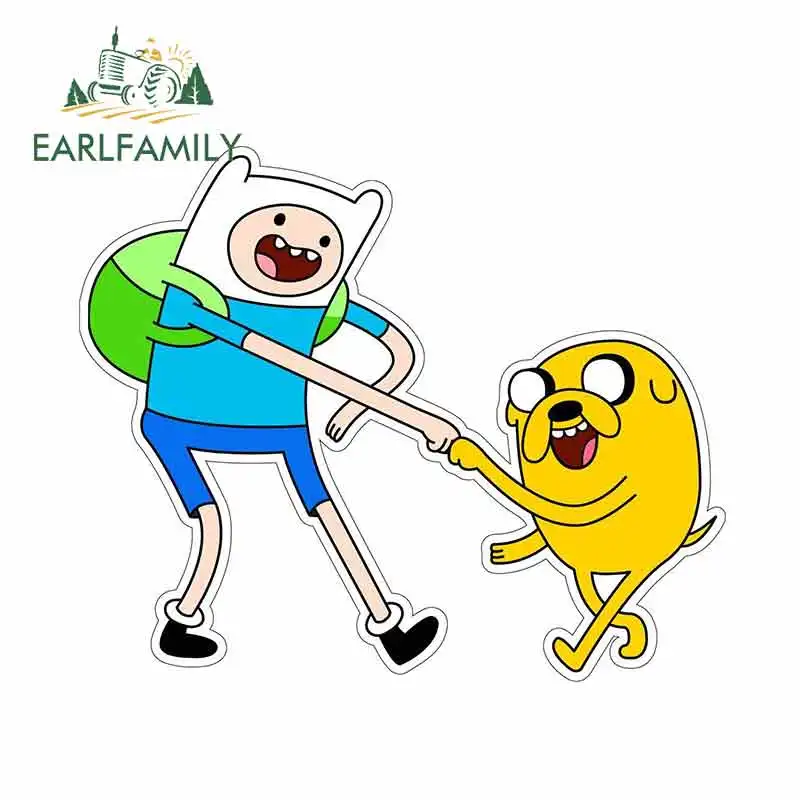 

EARLFAMILY 13cm x 10.8cm for Adventure Time Fis Bump Car Stickers Vinyl JDM Waterproof RV VAN Fine Decal 3D Accessories Graphics