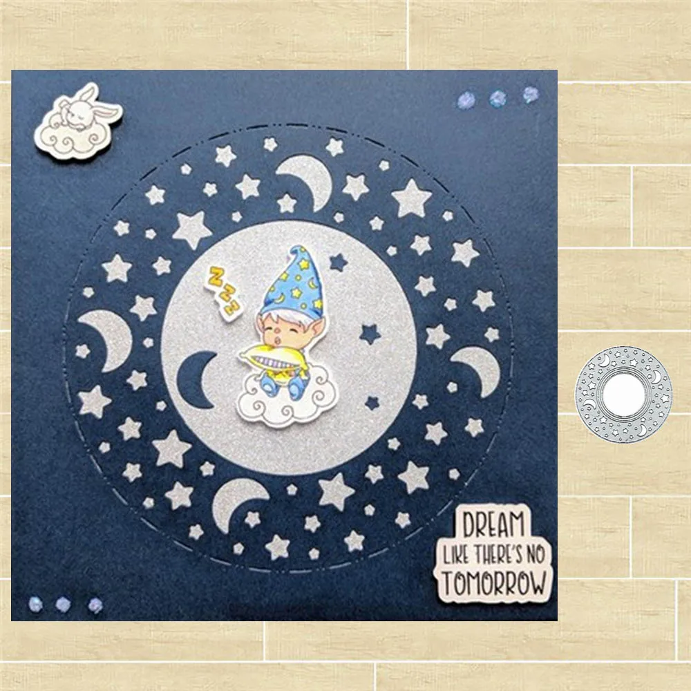 

Round star moon Metal Cutting Dies for Scrapbooking Album Paper DIY Card Decoration Embossing New Dies Cut 2019