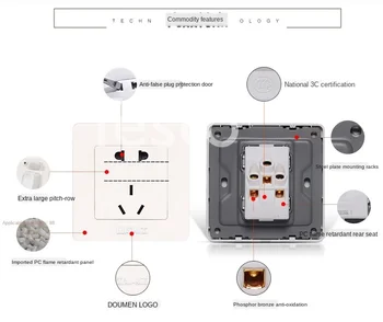 

86 type panel wall 16a three holes with one open air conditioning socket