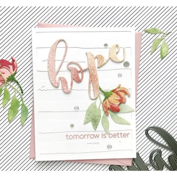 

New 2019 Metal Cutting Dies and Scrapbooking For Paper Making Word Hope Diary Background Embossing No Stamps Frame Card Craft
