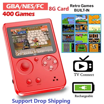 

X2 Portable Mini Retro Game Console Handheld Game Player 2.8 Inch 400 Games IN 1Pocket video game 8GB storage Card Game Player
