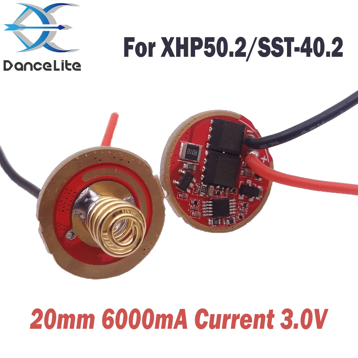 

1PC 20mm Super High Working Current of 6000mA Input 3.7V LED Driver Circuit Board For XHP50.2/SST-40.2
