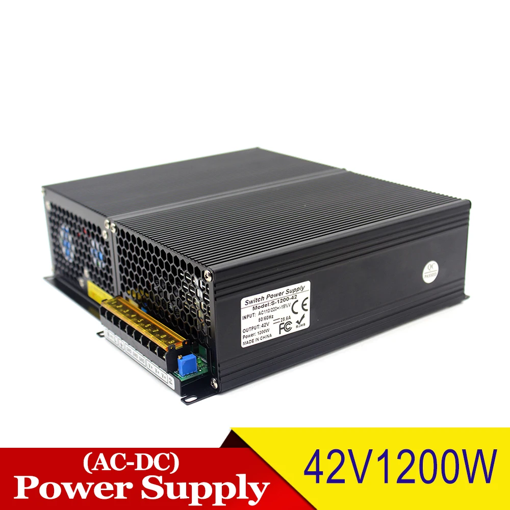 Универсальный импульсный источник питания DC42V 1200W трансформаторы 110V 220V AC DC 42V SMPS для сот, радио освещение ЧПУ маршрутизатор