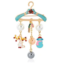 Европа и Америка импортные товары вешалка для одежды Лось Снеговик костыли Рождественская брошь креативная Мода Рождественский подарок аксессуары