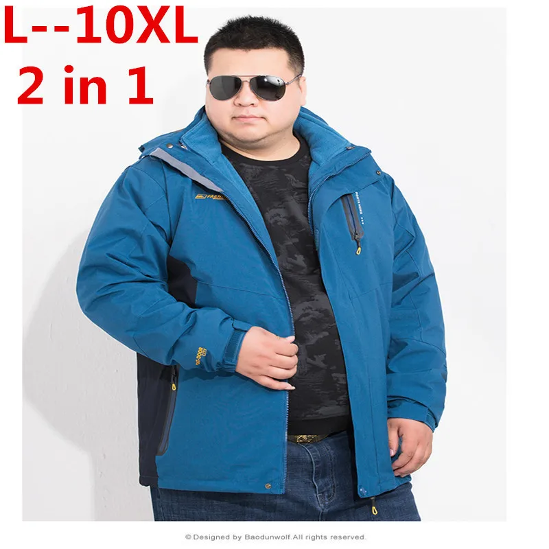 Мужская зимняя куртка с капюшоном размеры до 8XL | одежда