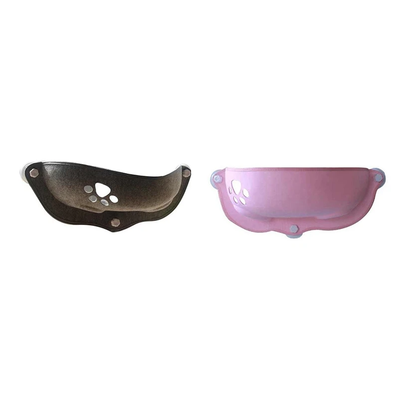 

2Pc Pet Hammock Beds Bearing 20Kg Cat Window Lounger Suction Hammock Pet Cat Window Shelf Comfortable Cat Ferret Pet Bed Gray &