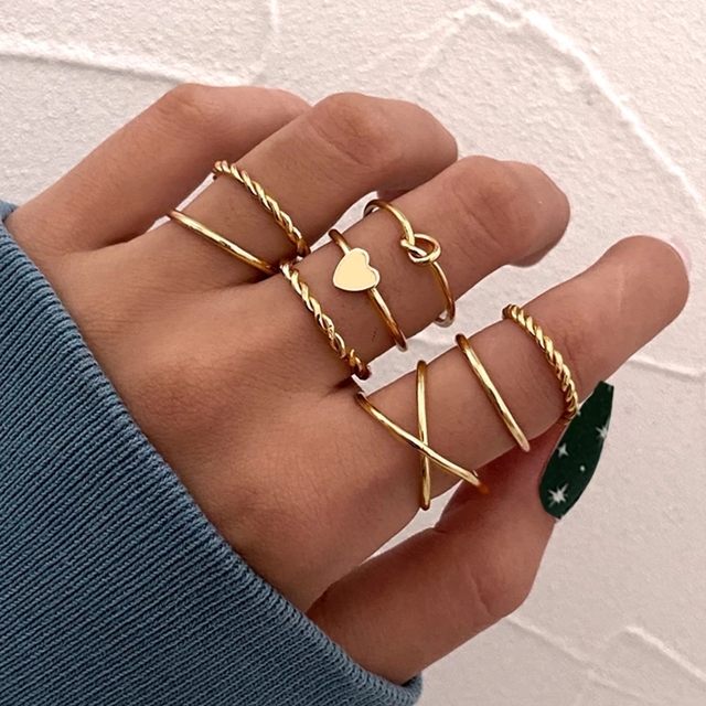 Ring Set 19Pcs for Women Vintage Adjustable For Girls Pearl Punk Snake 2021  New Trendy Fashion Jewellery
